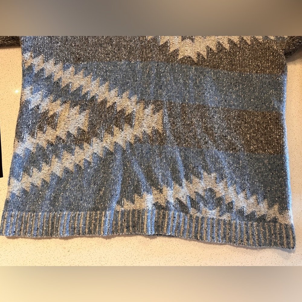 Pendleton Gray And Blue Patterned Sweater - image 3